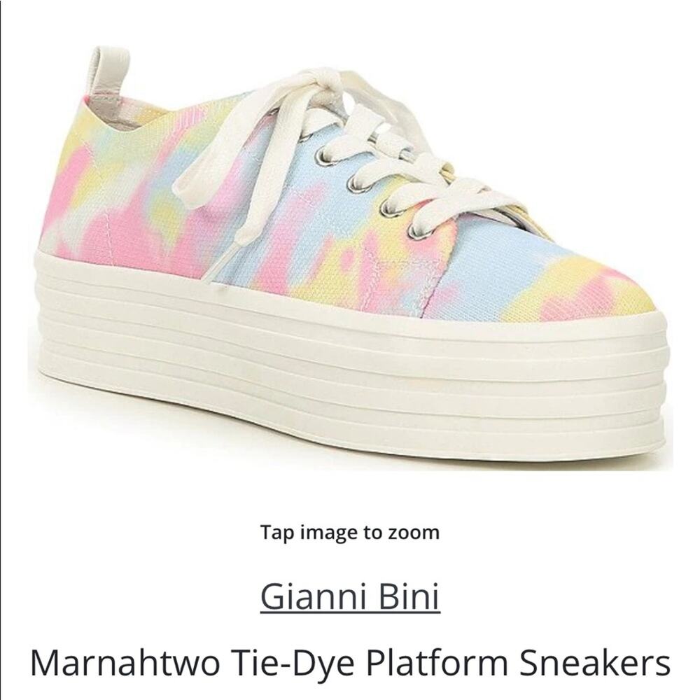Gianni Binni Platform Lace Up Sneakers Tie Dye Multi Color 8M - Picture 16 of 16